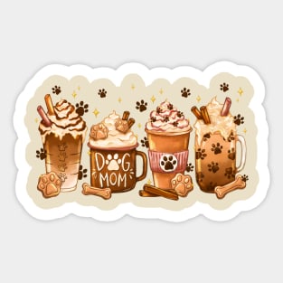 Dog Mom Iced Latte Design Sticker